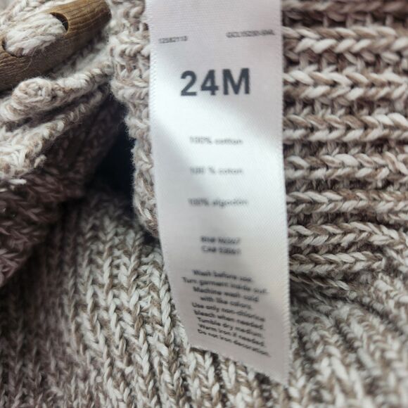 OshKosh Bgosh Toggle Button Knit Shawl Collar Cardigan Sweater Oatmeal Beige 24M - Picture 6 of 7